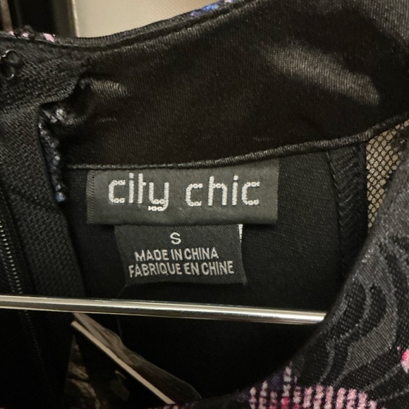 City Chic Purple and Pink Peplum Mini Dress - Picture 2 of 4